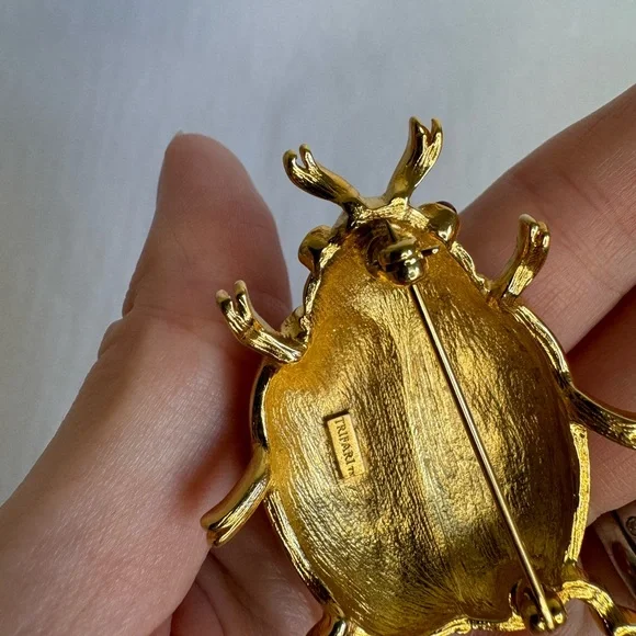 Crown Trifari Ladybug Brooch